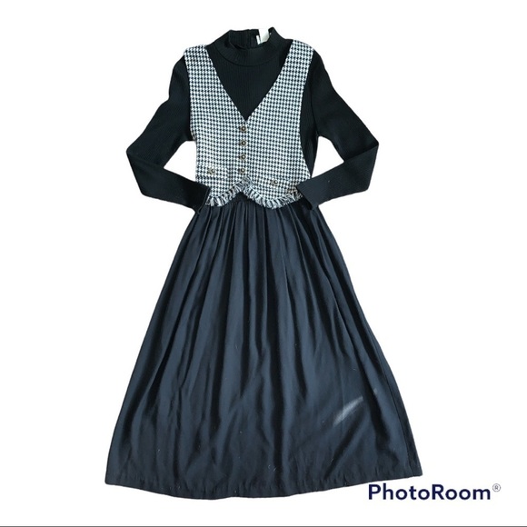 K Studio Vintage Houndstooth Midi Dress - Picture 5 of 7